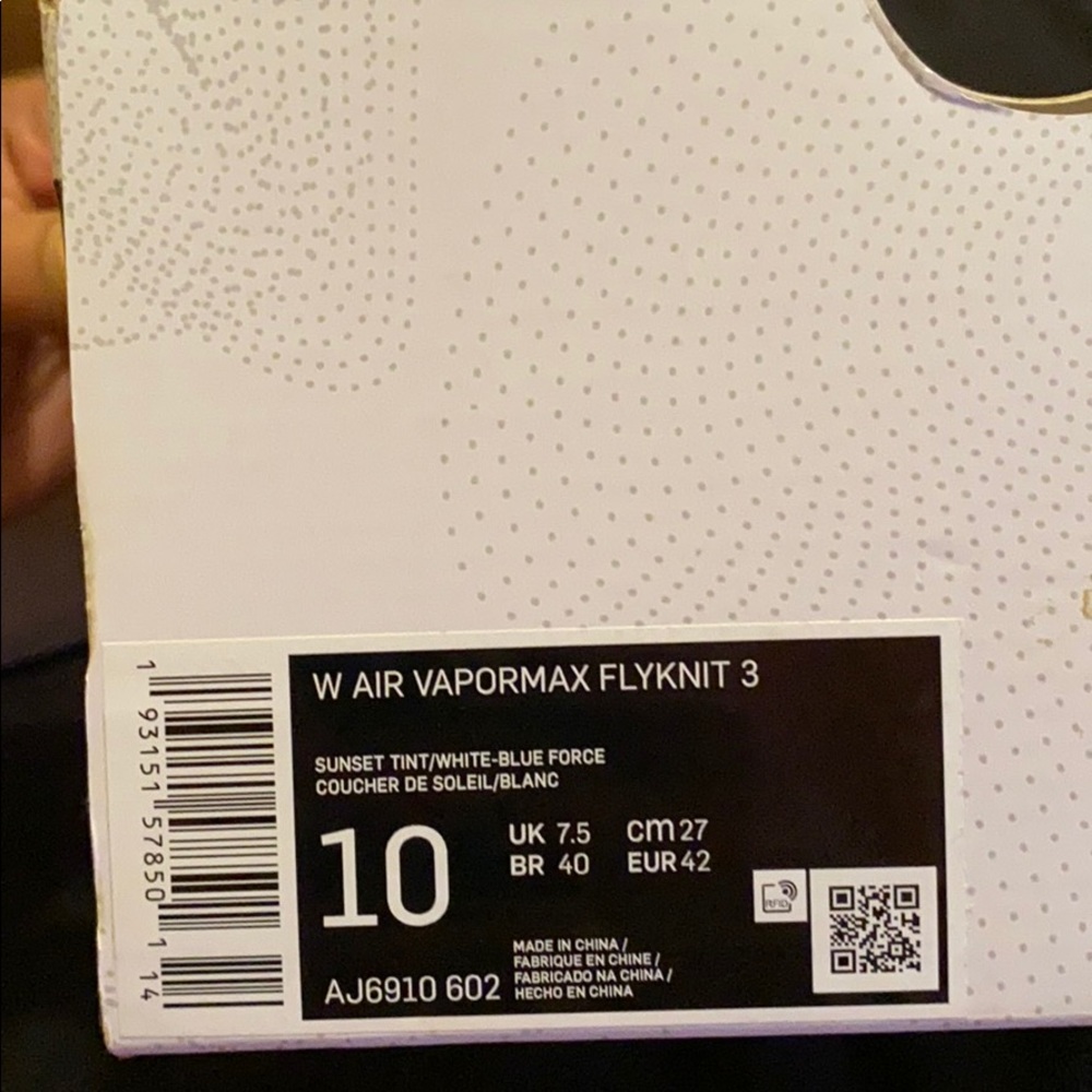 Nike sunset tint/white/blue/gym force red vapormax - Picture 8 of 9
